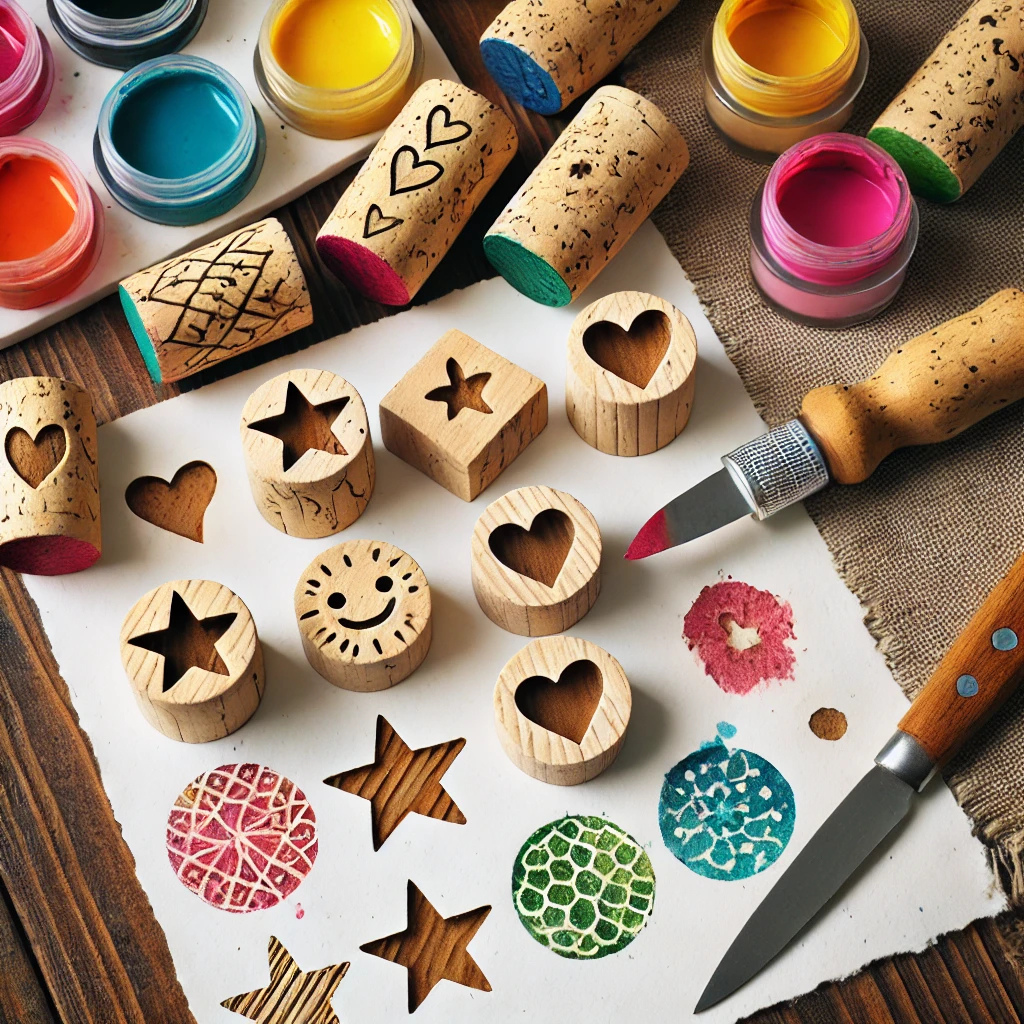 Lustige Stempel aus Weinkorken – Beispielbild